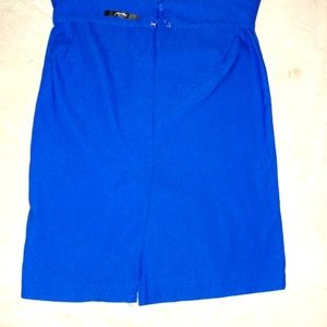 Papaya Blue, stretch, polyester, skirt, size M.